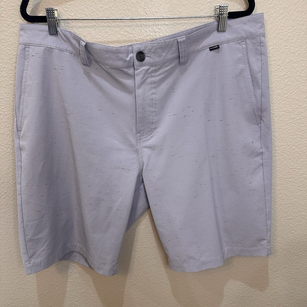 Travis Mathew Mens Performance Golf Shorts Gray Heathered Textured Sz 40 Preppy